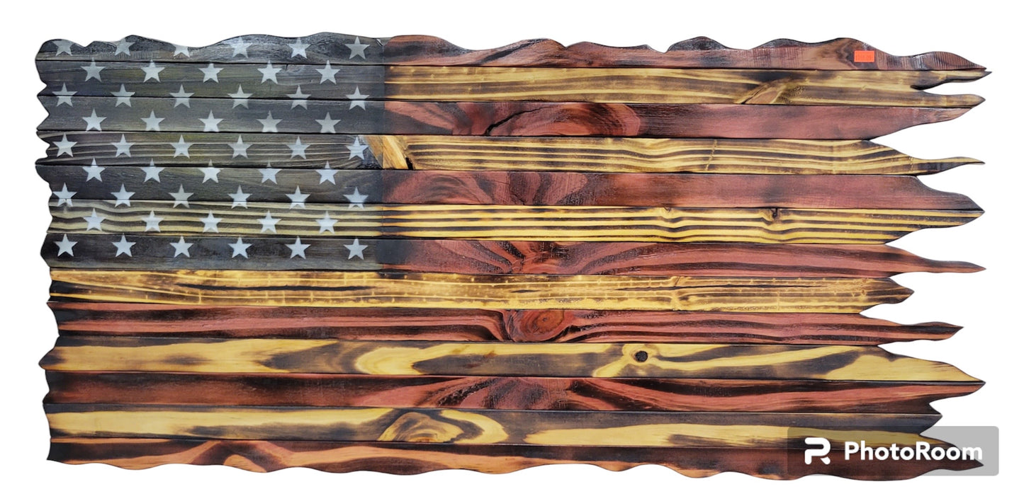 Jagged Wooden American Flag