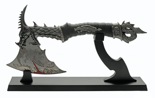 14.5" UNDERWORLD DRAGON HATCHET (WITH STAND)
