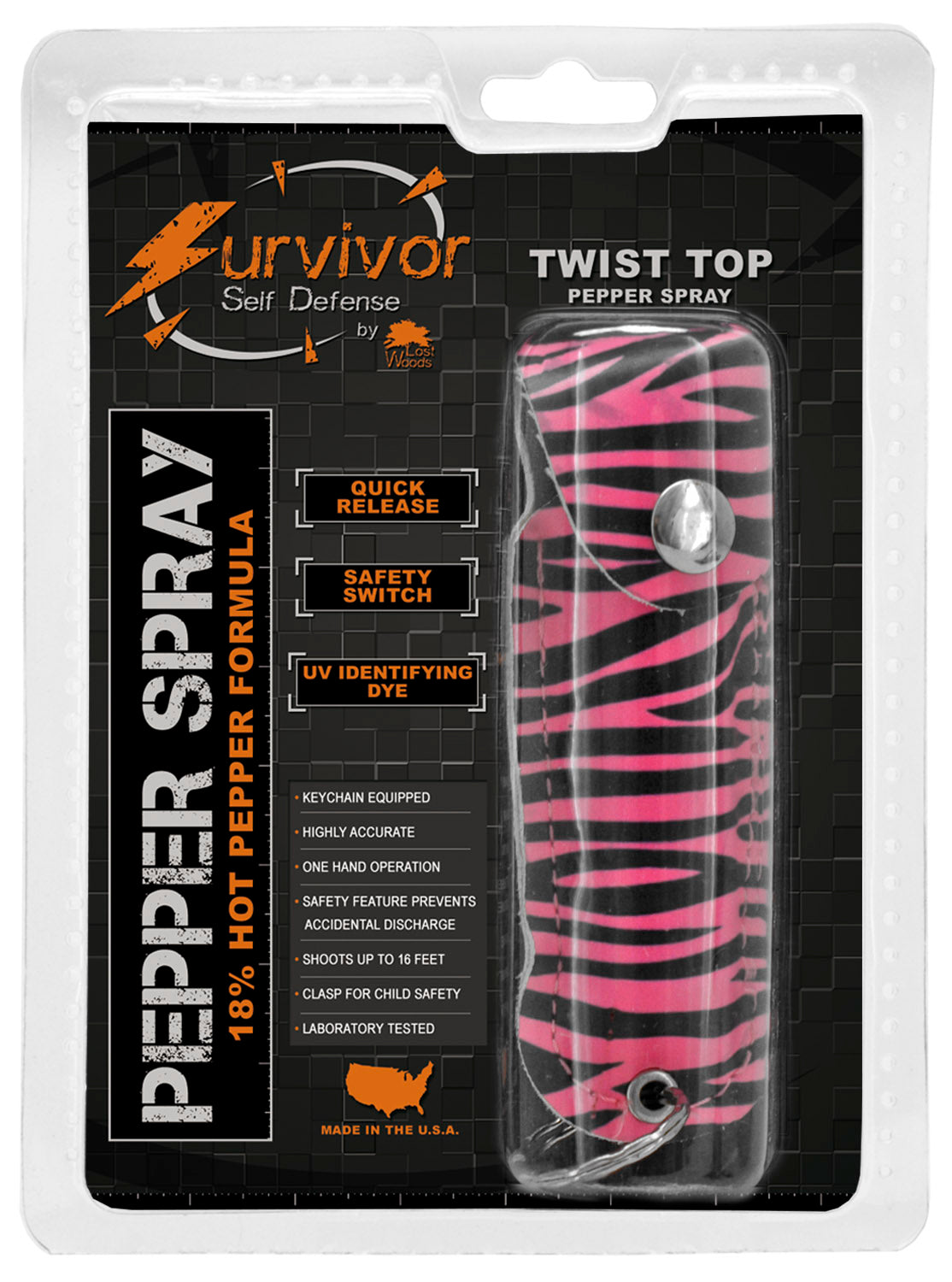 1/2 Ounce Survivor Pepper Spray Keychain (multiple colors)
