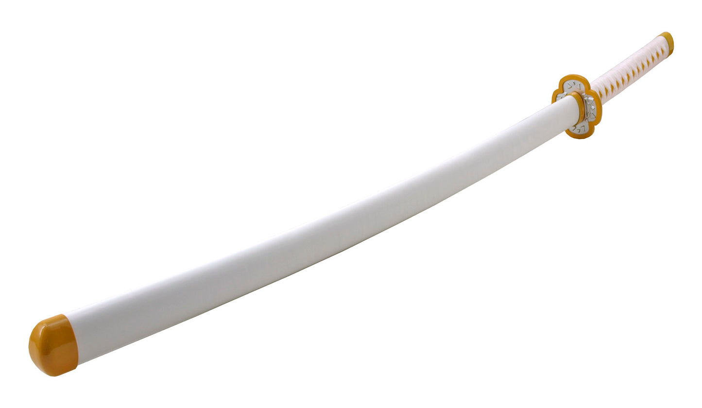 Demon Slayer Samurai Katana Sword - White and Golden Yellow