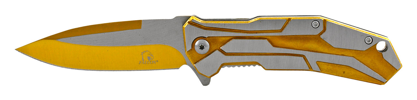 4.5" Heavy Duty Line Design Spring Assisted - Gold
