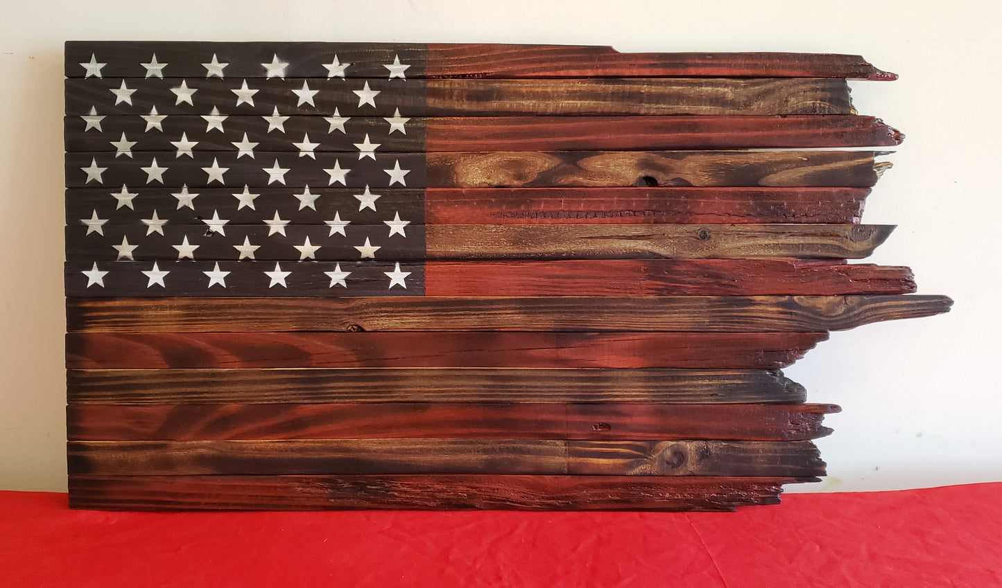 Jagged Edge Wooden American Flag