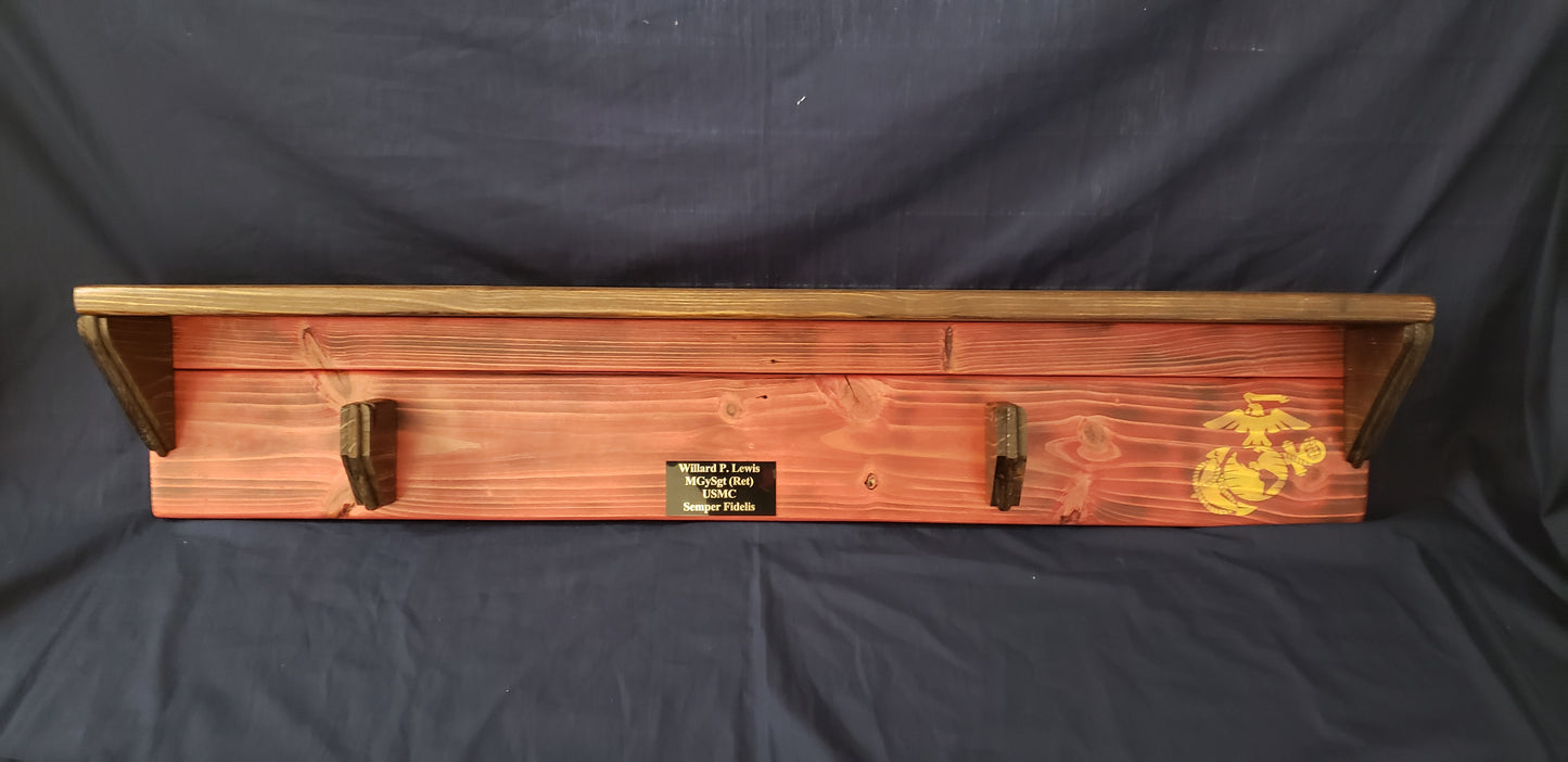 Sword Holder Shelf with Logo and Name Plate