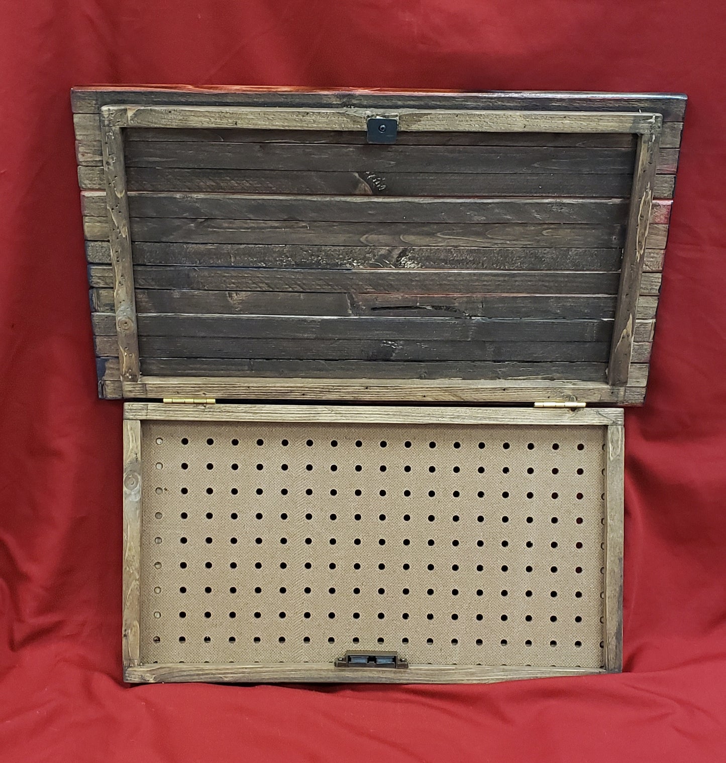 Small Concealed Cabinet 1 Door Wooden "DE OPPRESSO LIBER" American Flag