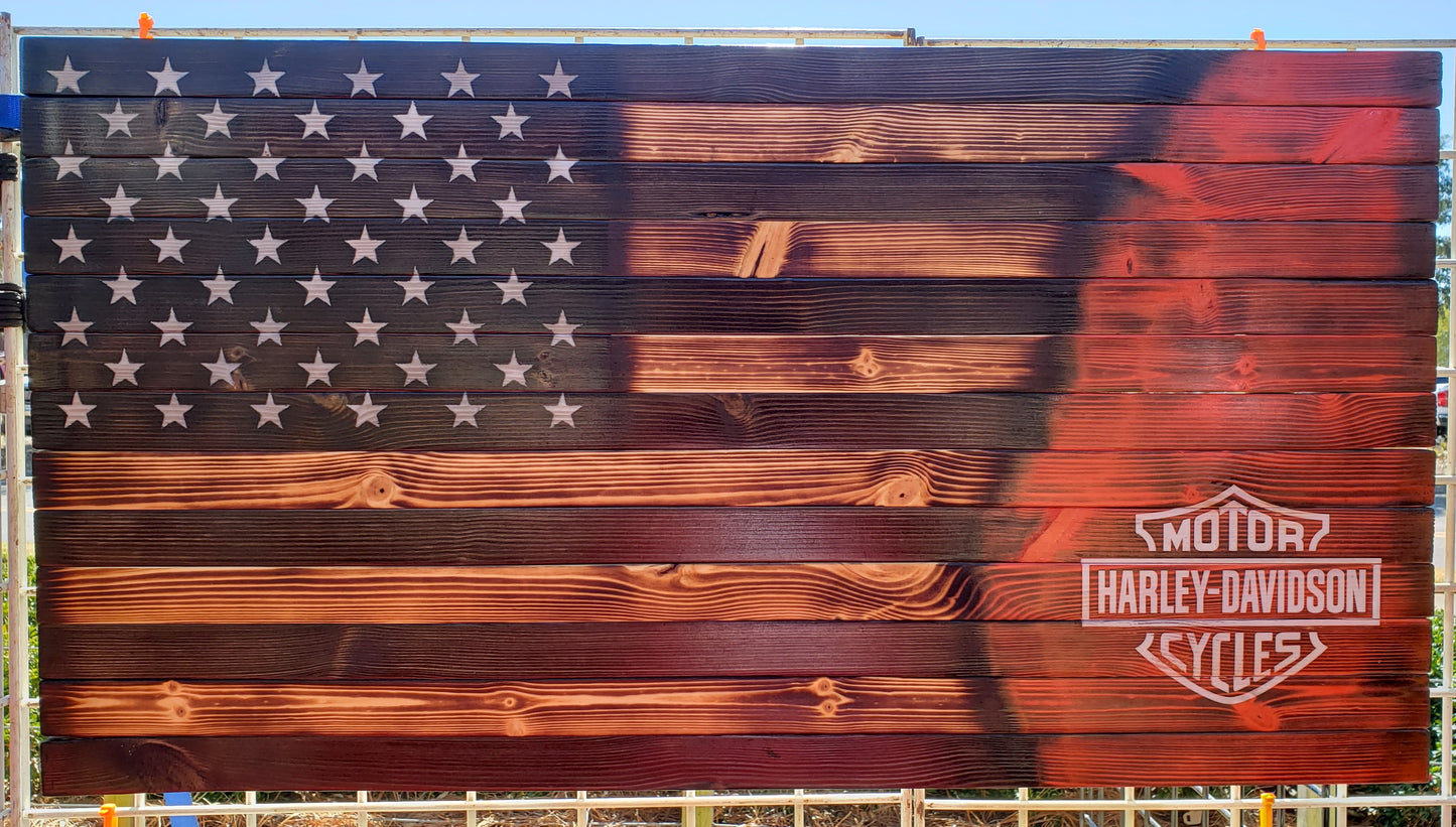 Harley-Davidson Wooden American Flag