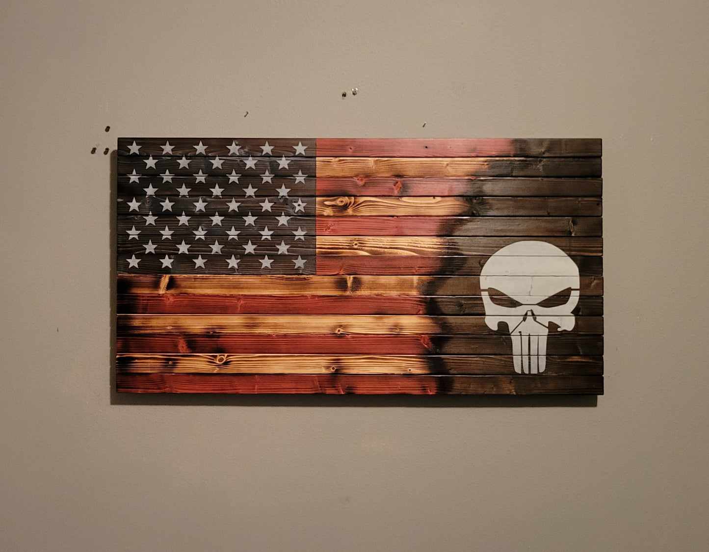 Punisher Wooden American Flag