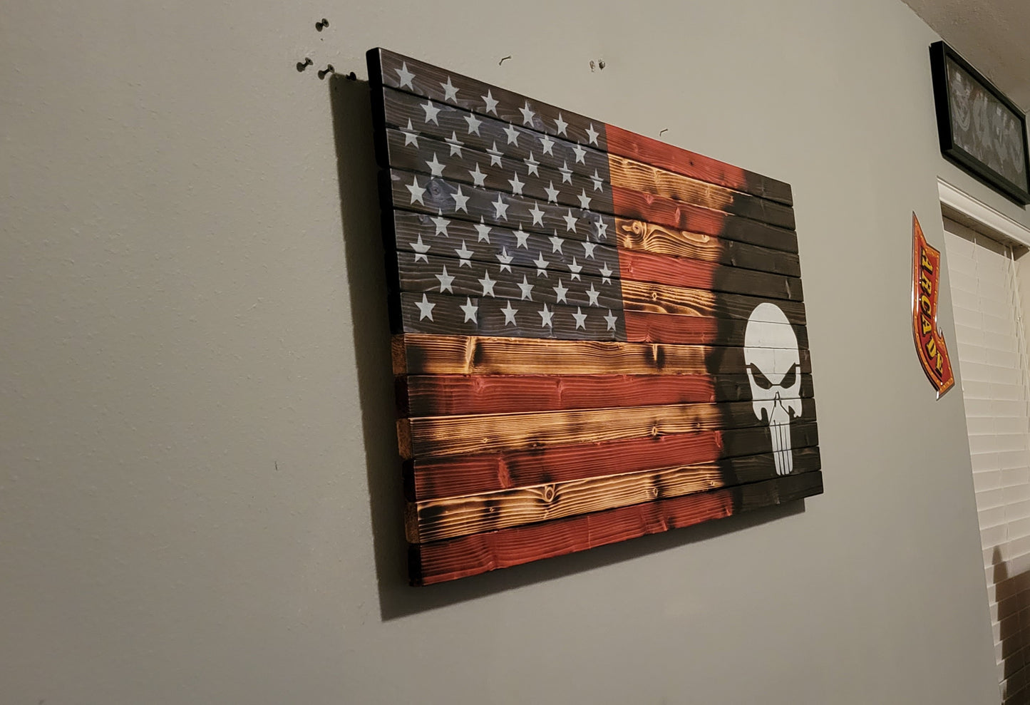 Punisher Wooden American Flag