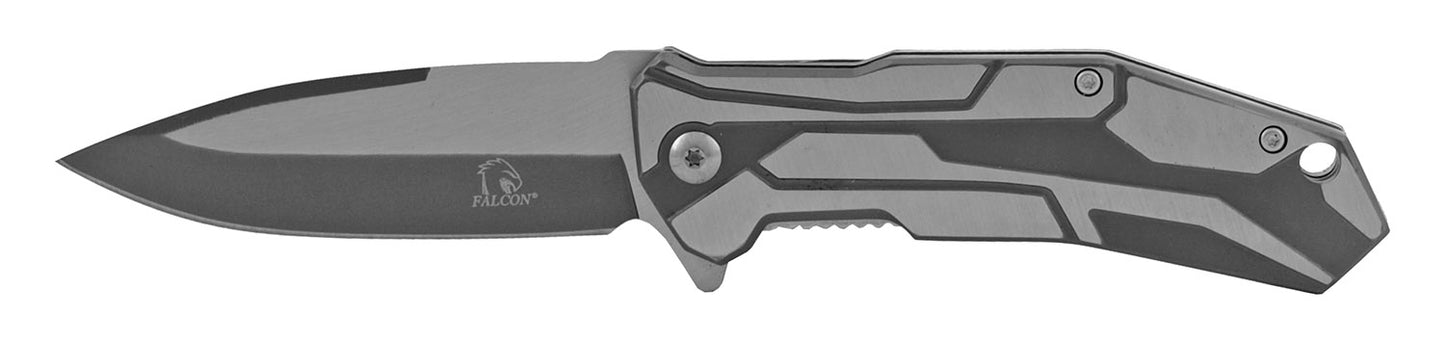 4.5" Heavy Duty Line Design Spring Assisted - Silver