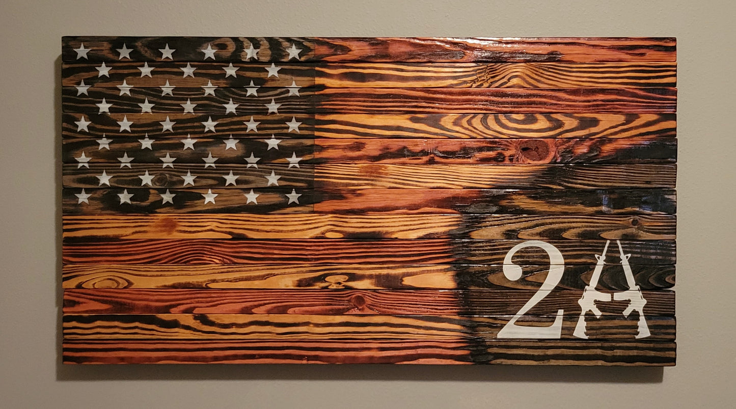 "2A" Wooden American Flag