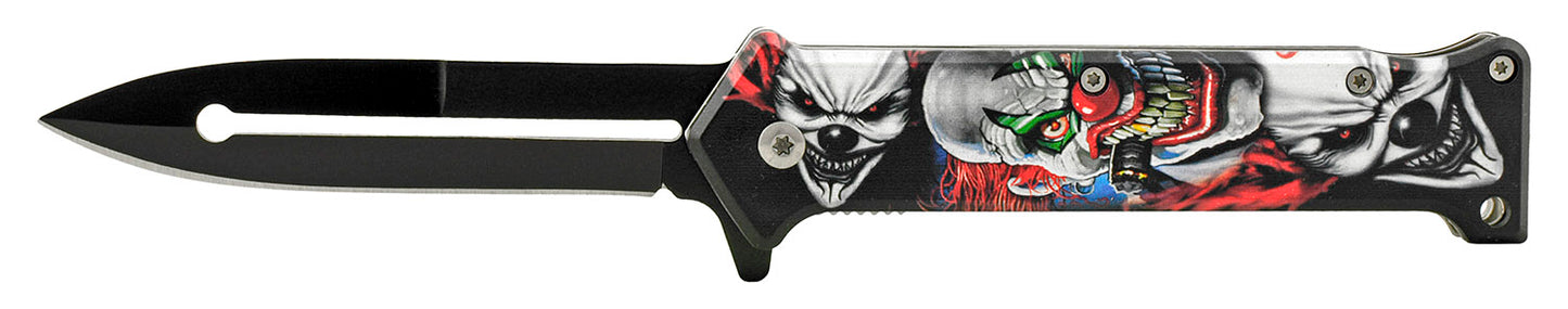 4.5" Joker Stiletto Spring Assisted - Three Clowns