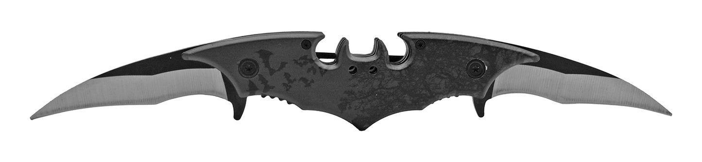 5.5" Dual Blade Batman Spring Assisted - Black