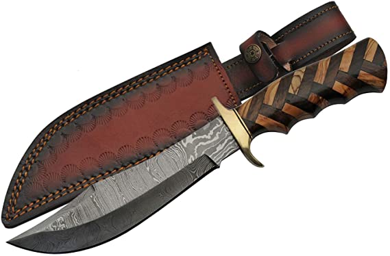 12.5" HANDMADE DAMASCUS BRAIDED HUNTER