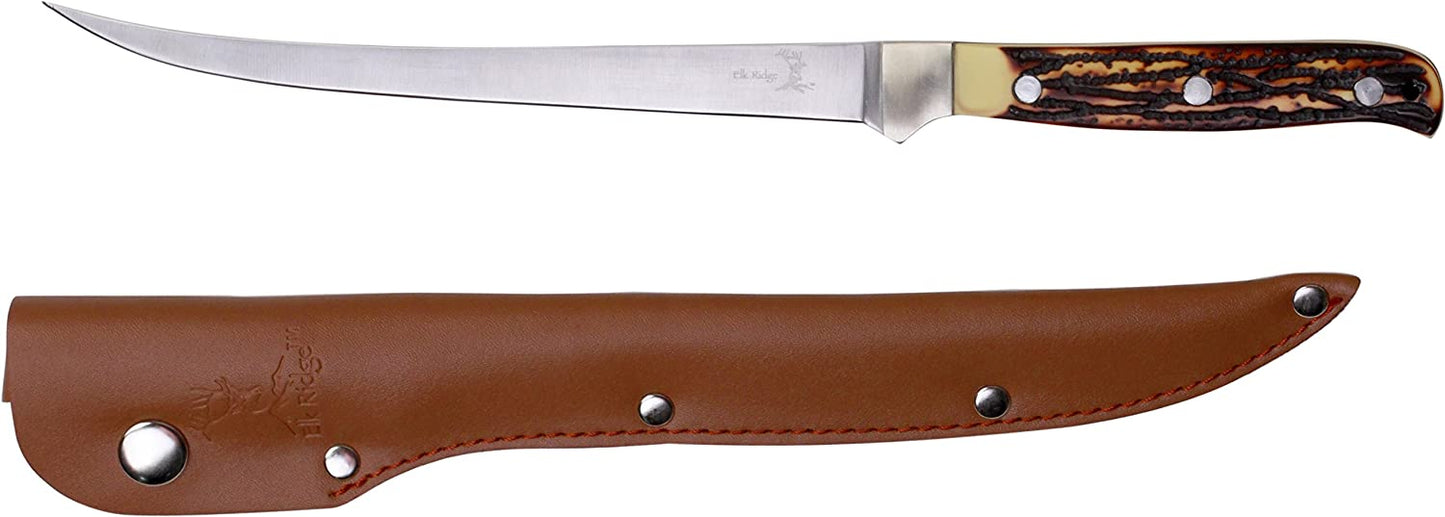 12.25" FAUX STAG FILLET KNIFE