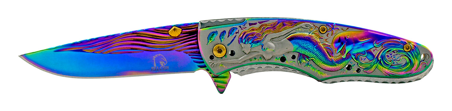 4.5" Sailor's Mermaid Spring Assisted - Multi Color