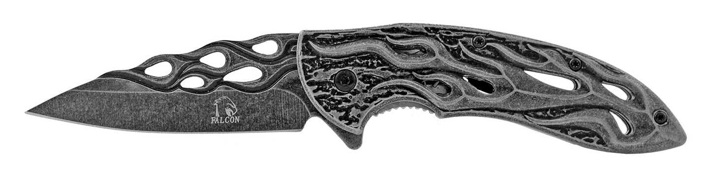 4.5" Heavy Duty Flames Spring Assisted - Black