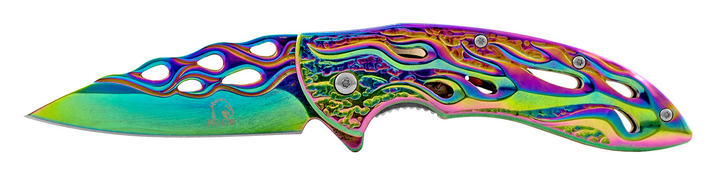 4.5" Heavy Duty Flames Spring Assisted - Multi Color