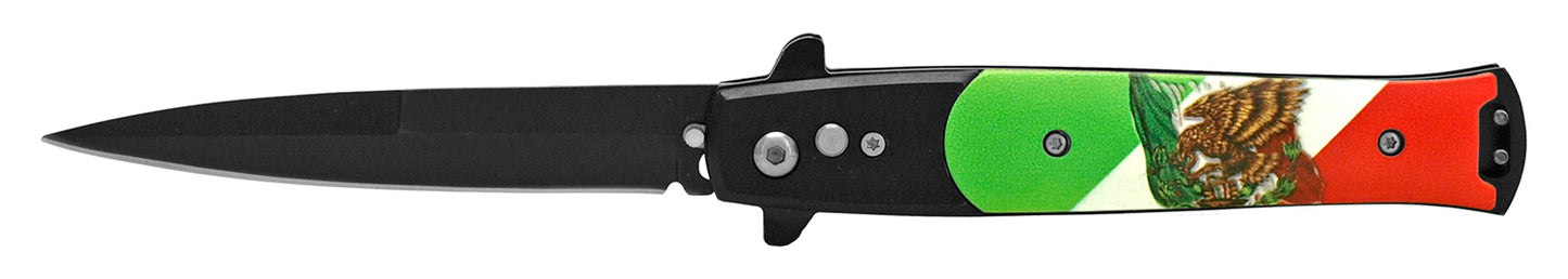 4.88" Push Button Switchblade Nations - Mexico