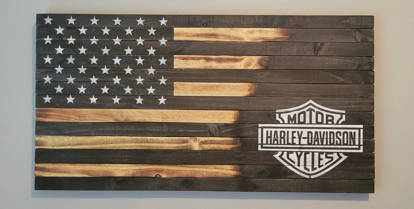 Harley-Davidson Wooden American Flag