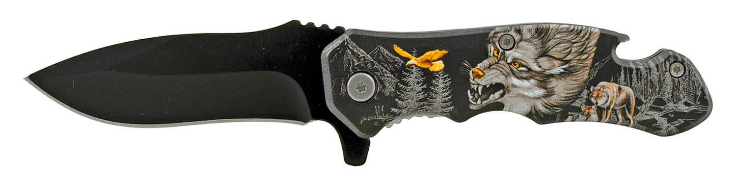 4.13" Small Spring Assisted with Can/Bottle Opener (multiple colors)
