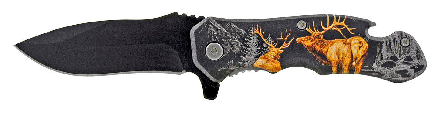 4.13" Small Spring Assisted with Can/Bottle Opener (multiple colors)