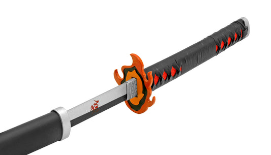 Demon Slayer Samurai Katana Sword - Black and Orange