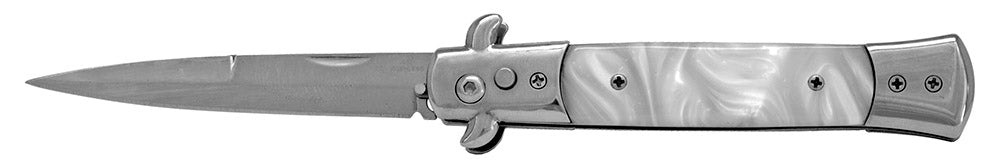 5" Push Button Automatic Switchblade - White