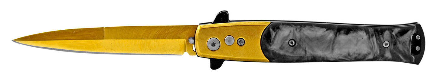 4.75" Push Button Automatic Switchblade - Gold