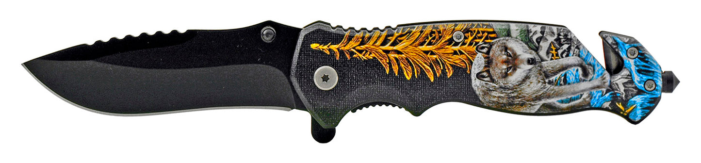 4.75" Spring Assisted Animals - Wolf