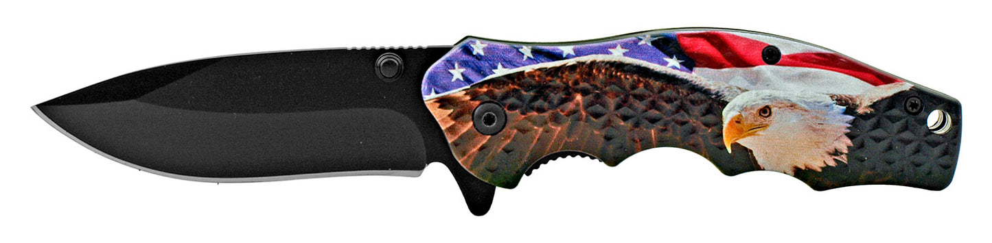 4.5" American Eagle Spring Assisted - American Eagle with Flag