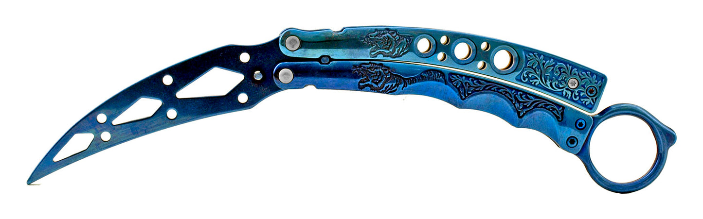 5.25" PRACTICE Tiger Karambit Style Butterfly (multiple colors)