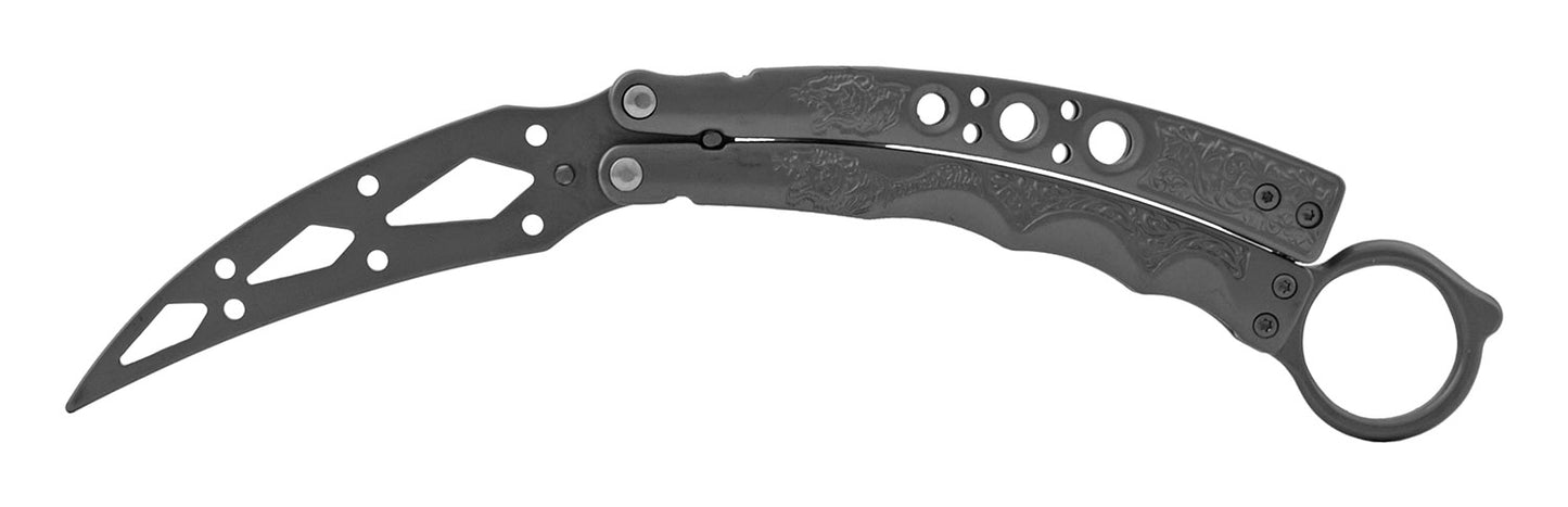 5.25" PRACTICE Tiger Karambit Style Butterfly (multiple colors)