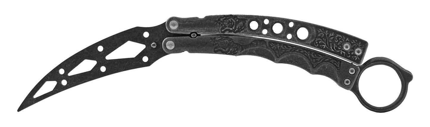 5.25" PRACTICE Tiger Karambit Style Butterfly (multiple colors)