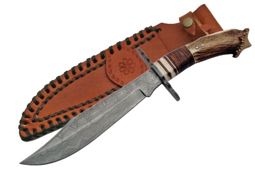 13.5" HANDMADE DAMASCUS CROWN BOWIE