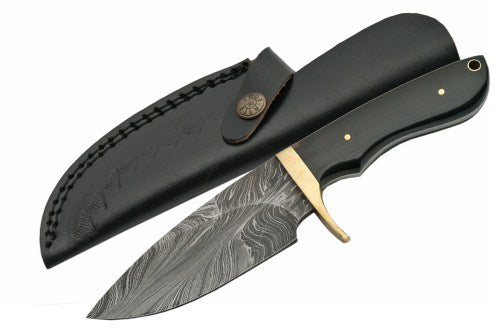 9" HANDMADE DAMASCUS HORN TWIST HUNTER