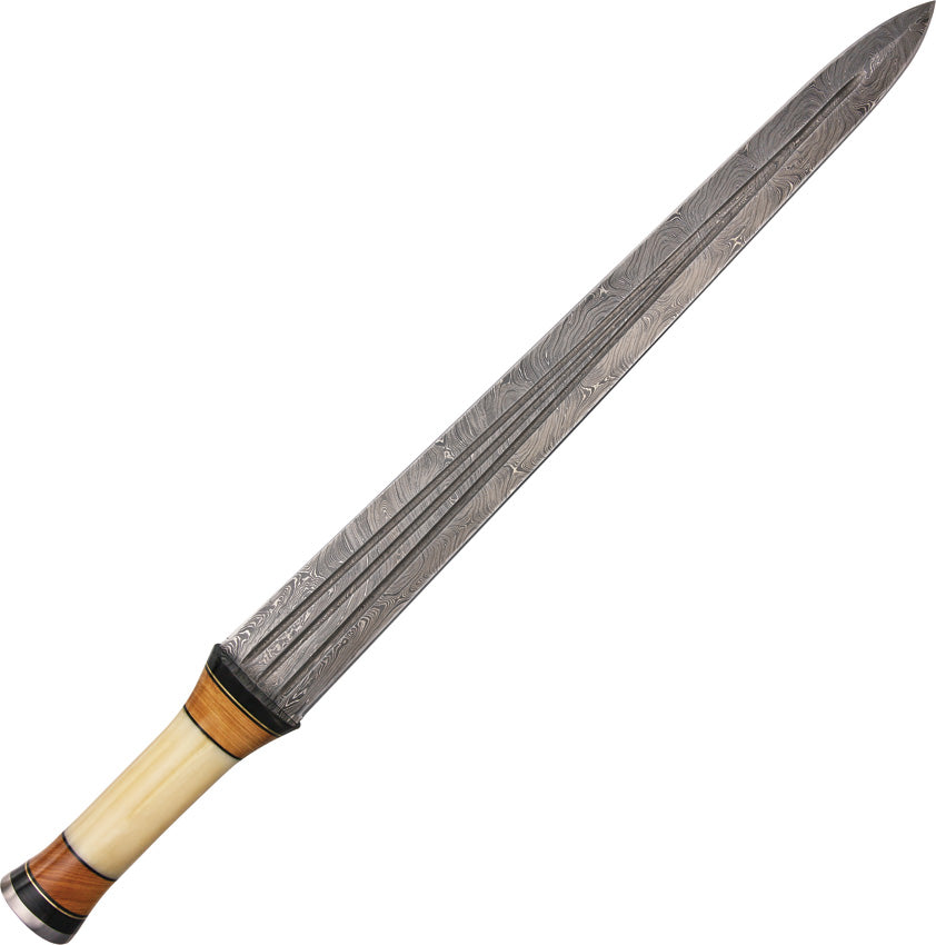 24" HANDMADE DAMASCUS BLOOD GROOVE SWORD