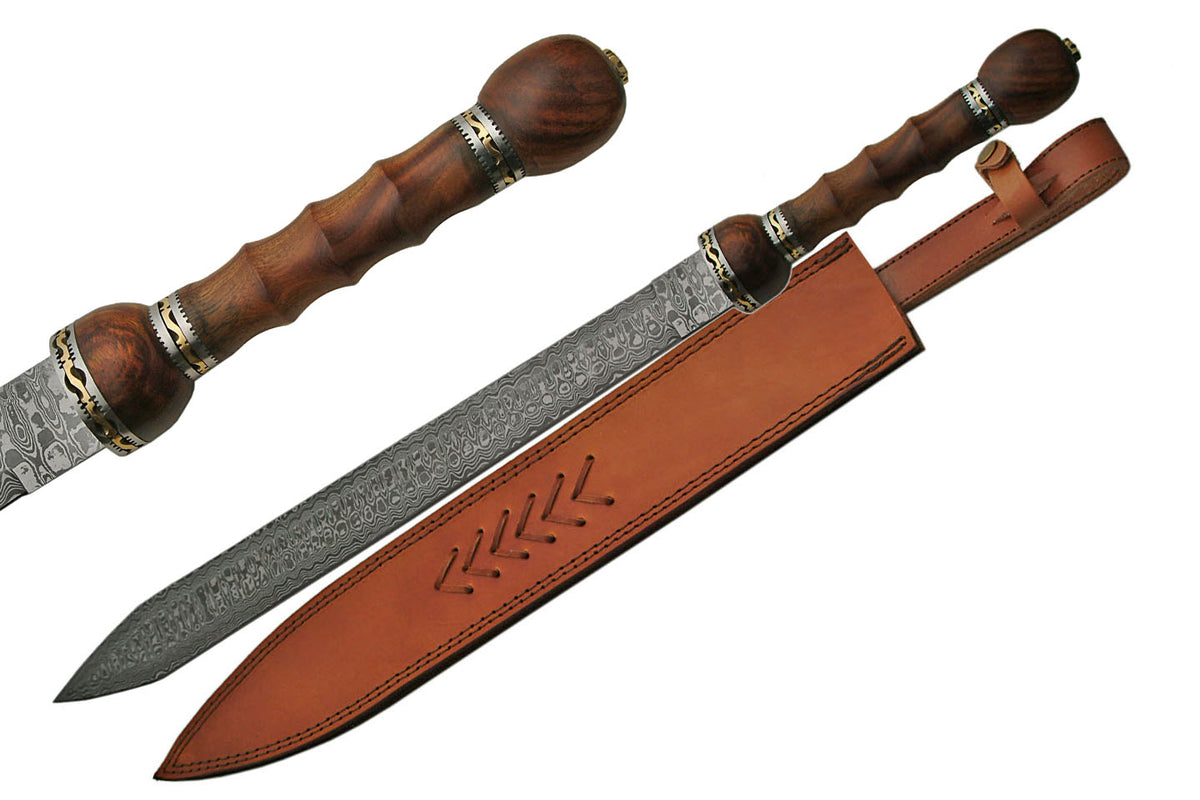 30" HANDMADE DAMASCUS GLADIUS STYLE SWORD