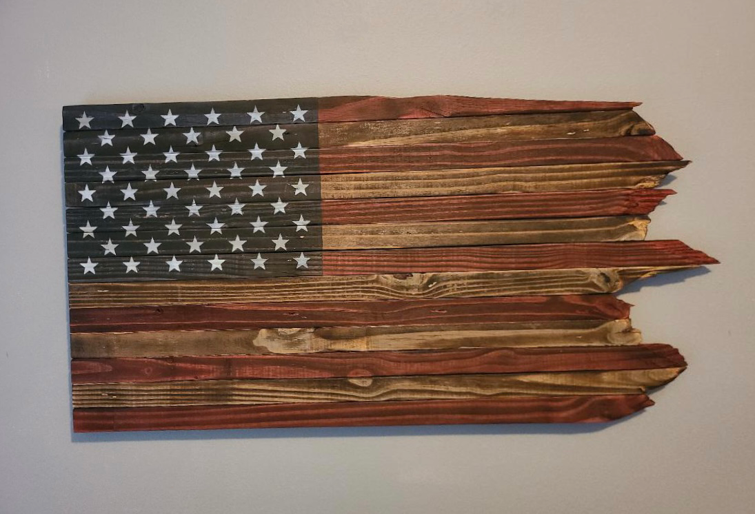 Jagged Edge Wooden American Flag