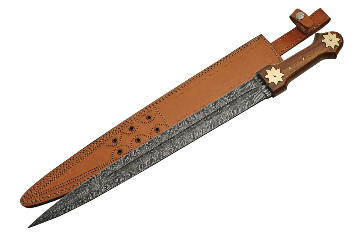 25" HANDMADE DAMASCUS FIRESTORM SWORD