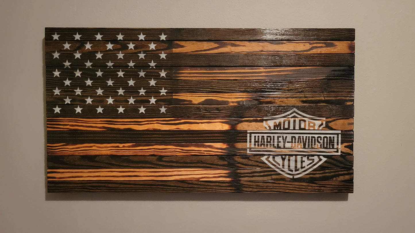 Harley-Davidson Wooden American Flag