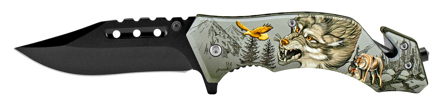 4.75" Animal Spring Assisted - Wolf