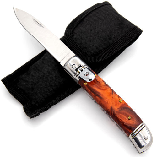 Crossing Inferno Automatic Stainless Steel Lever Lock Switchblade Knife