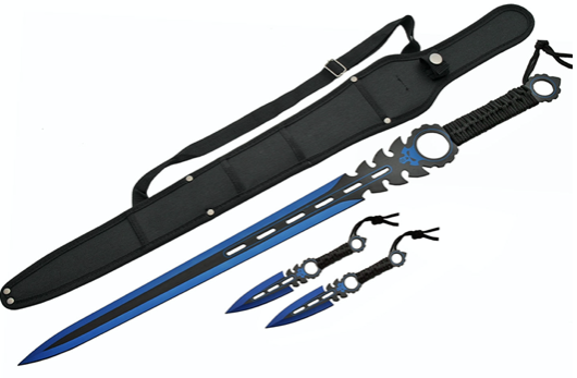 Monster Sword and 2 Throwing Knives (multiple colors)