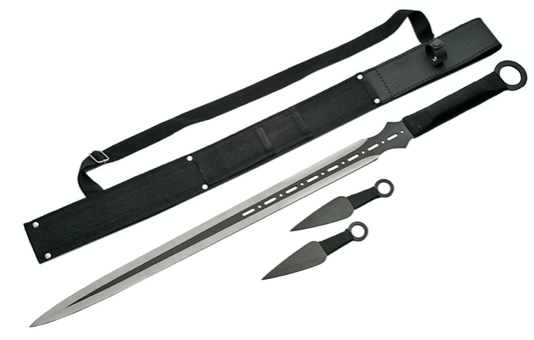 Ninja Sword with 2pc Throwing Knives (multiple colors)