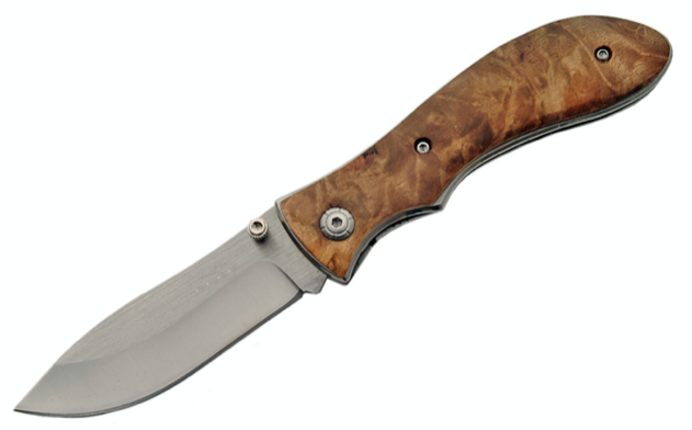 4" BURL WOOD HANDLE FOLDER