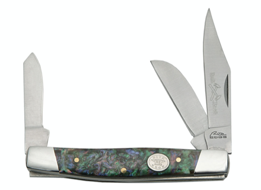 4" LARGE STOCKMAN HANDLE - PURPLE PEARL HANDLE