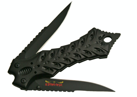 5" DOUBLE ALIEN DEAD WALKER FOLDER - BLACK