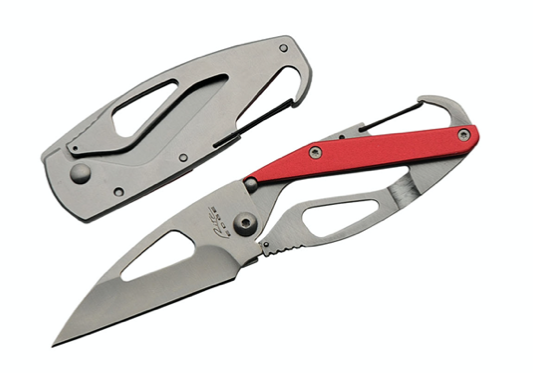 3" TOOL KNIFE CARABINER FOLDER - RED