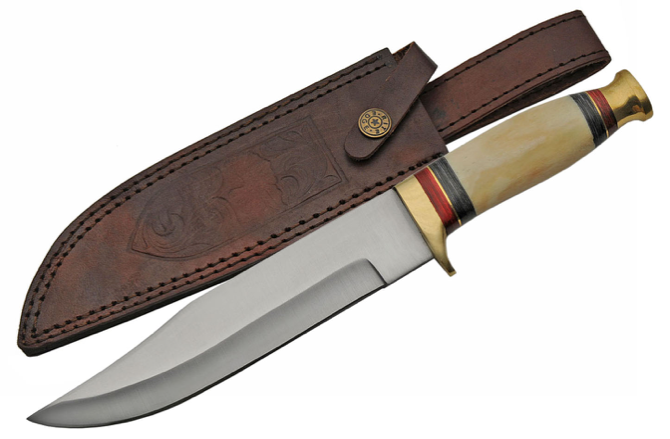 12" BONE BOWIE HUNTING KNIFE