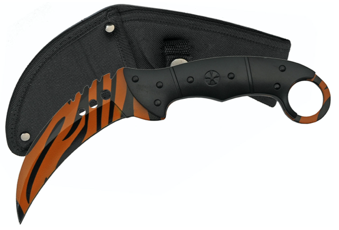 8.5" TIGER PRINT KARAMBIT