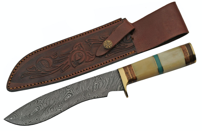 13" HANDMADE DAMASCUS BOLO BLADE HUNTER